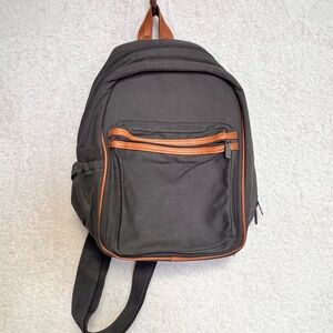 Thirty-One Black Backpack with Brown Trim